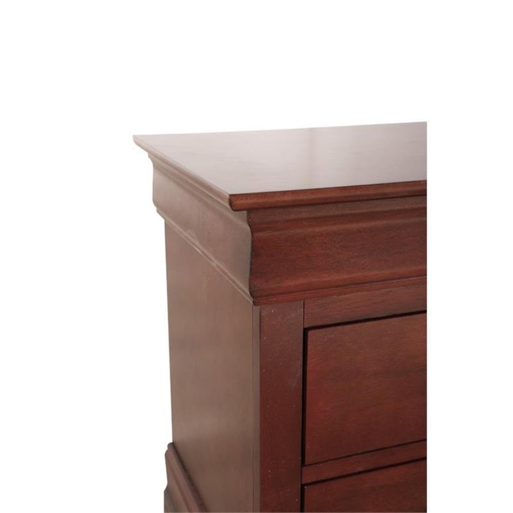 Cherry Finish 2 Drawer Engineered Wood Nightstand V711943