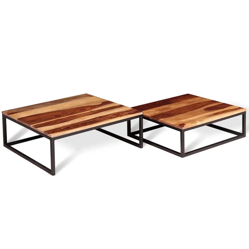 Solid Sheesham Wood Nesting Coffee Table Set J2022