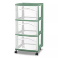 3 Drawer Green Plastic Storage Cart with Wheels T291