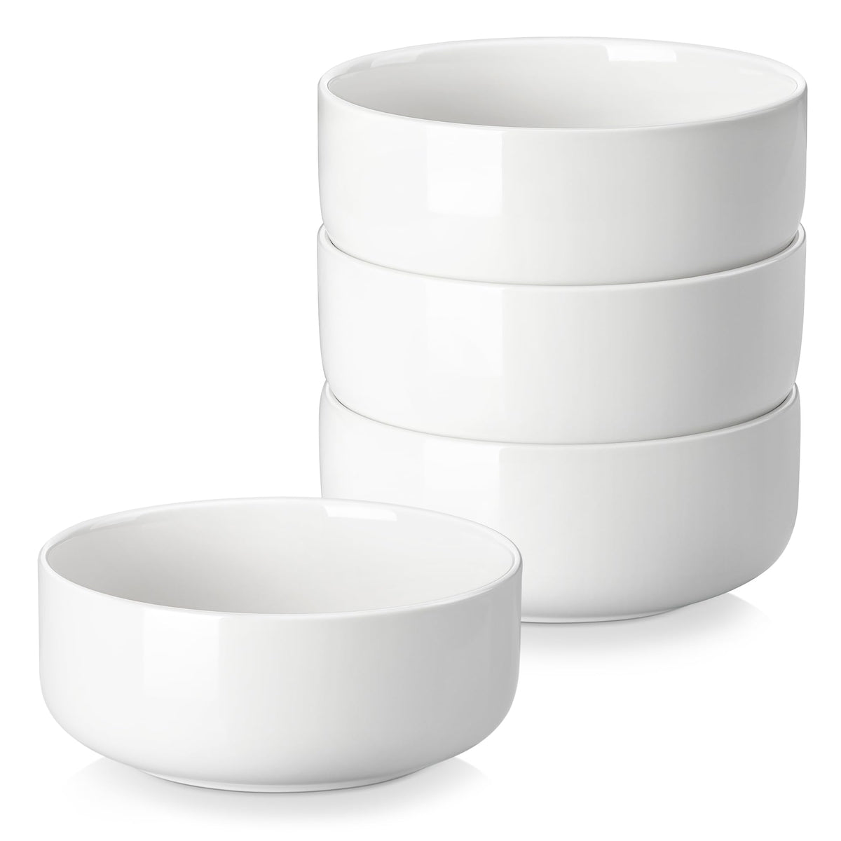 Ceramic Bowls Set of 4, 24 OZ White Y501611