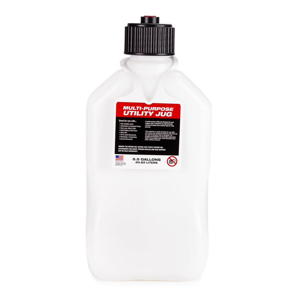 5.5-Gallon Square Motorsport Jug White 3 Pack with Hose Q135