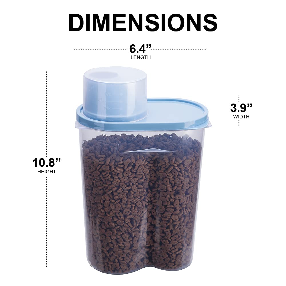 2 Pack 2lb/2.5L Pet Food Storage Container with Measuring Cup X82744