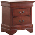Cherry Finish 2 Drawer Engineered Wood Nightstand V711943
