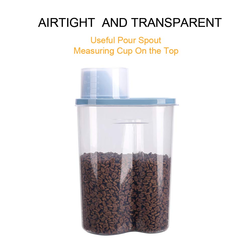 2 Pack 2lb/2.5L Pet Food Storage Container with Measuring Cup X82744