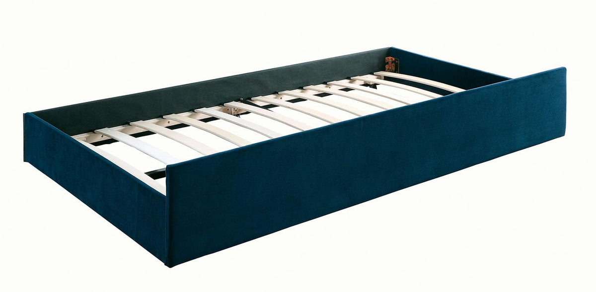Navy Daybed with Trundle Button Tufted Upholstery F967