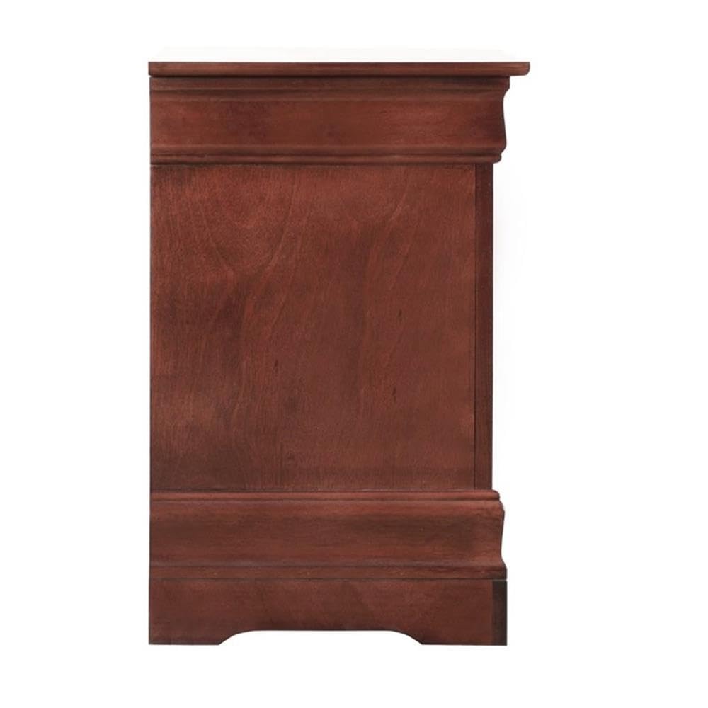 Cherry Finish 2 Drawer Engineered Wood Nightstand V711943