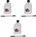 5.5-Gallon Square Motorsport Jug White 3 Pack with Hose Q135