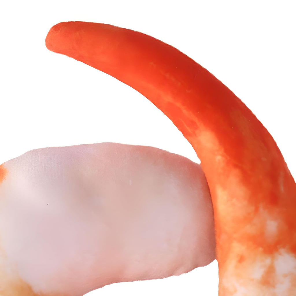 Orange White 3D Shrimp Shape Dog Squeaky Plush Toy M411