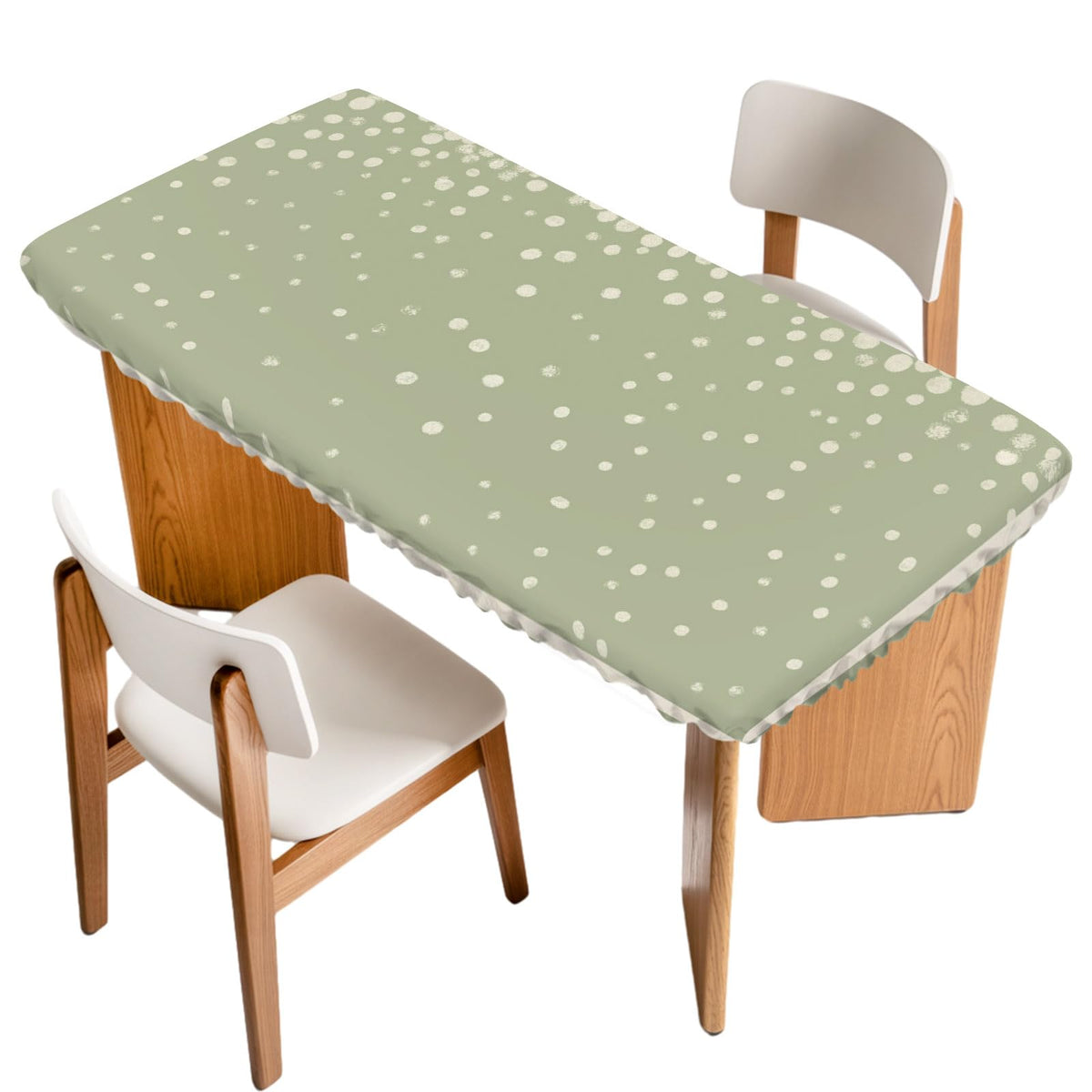 Cream Speckle Fitted Rectangle Tablecloth 32" x 72" A174