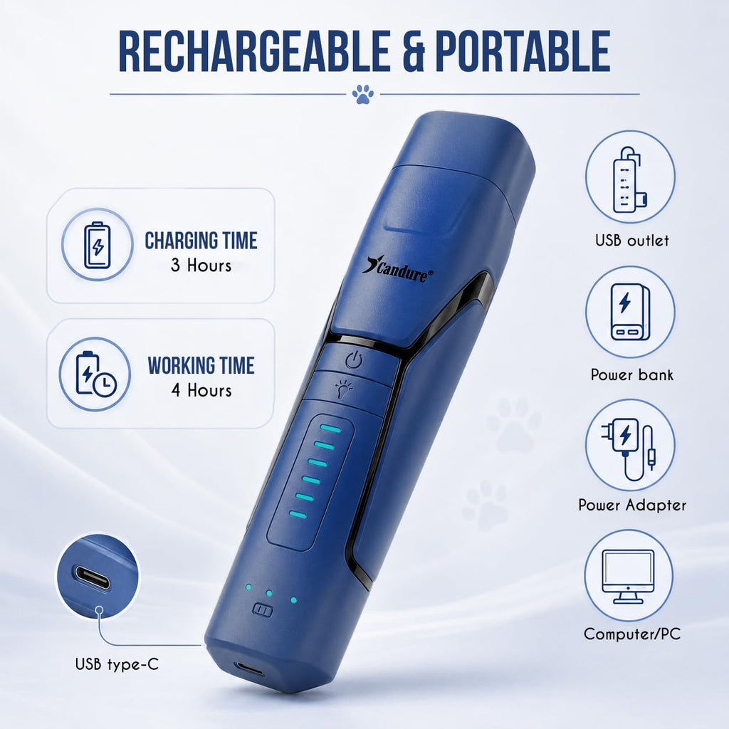 Quiet Rechargeable Dog Nail Grinder with LED Light D73606
