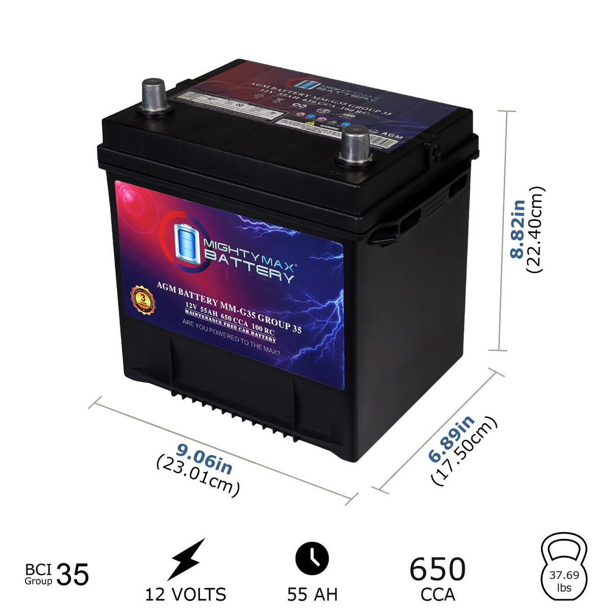 12V 55Ah AGM Replacement Battery O133772