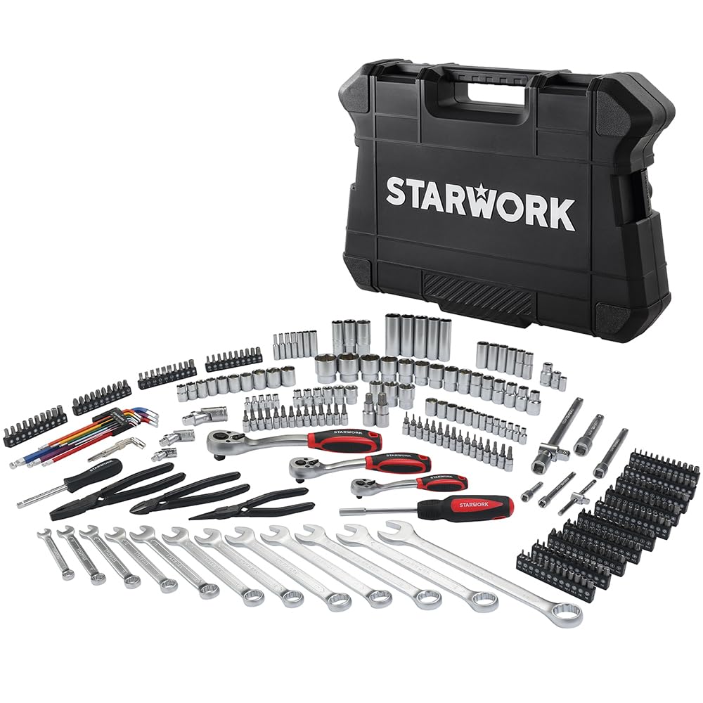 314-Piece Mechanics Tool Set and Socket Set, 1/4", 3/8", 1/2" Drive, Metric S70789