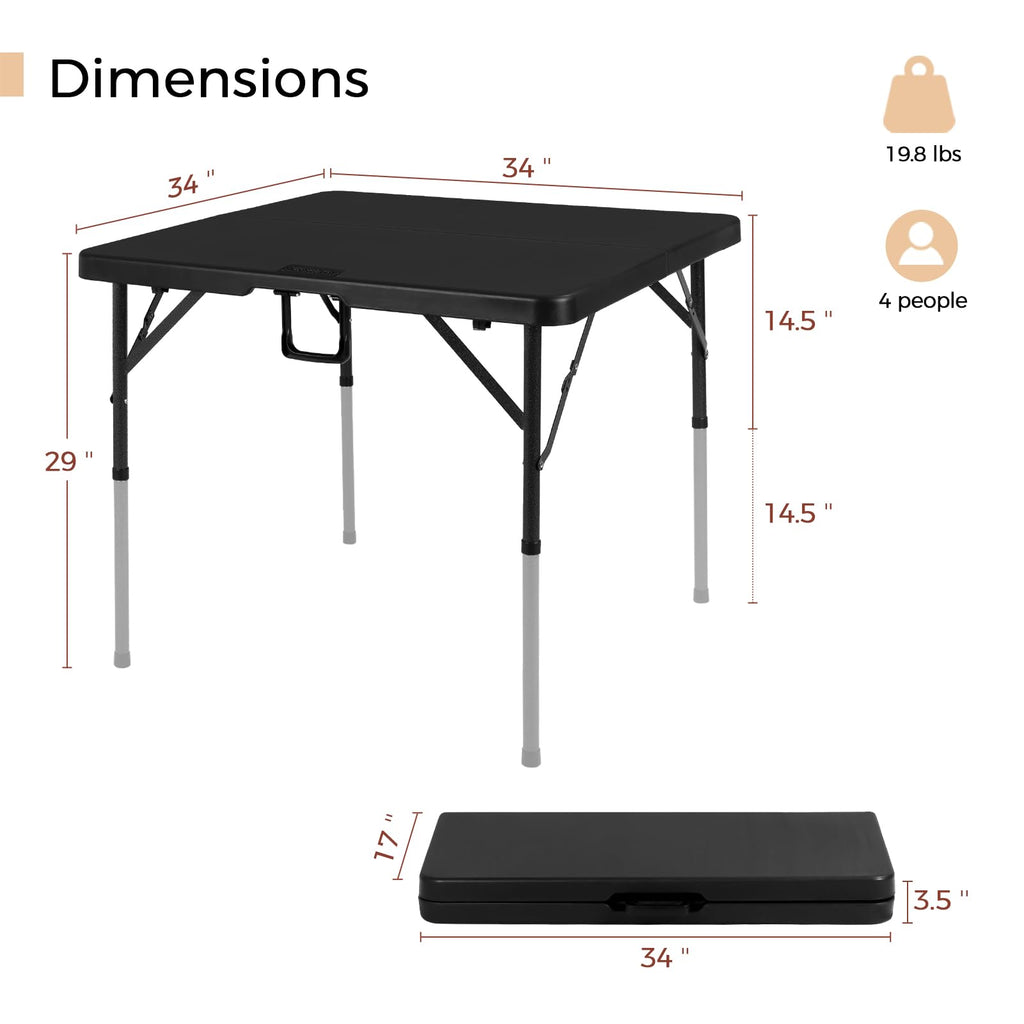 34" Black Folding Card Table X5582