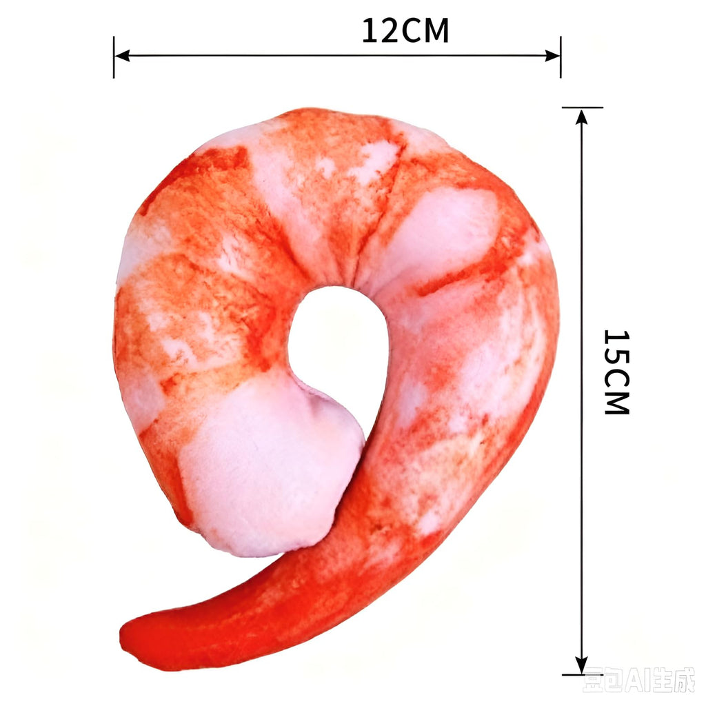 Orange White 3D Shrimp Shape Dog Squeaky Plush Toy M411