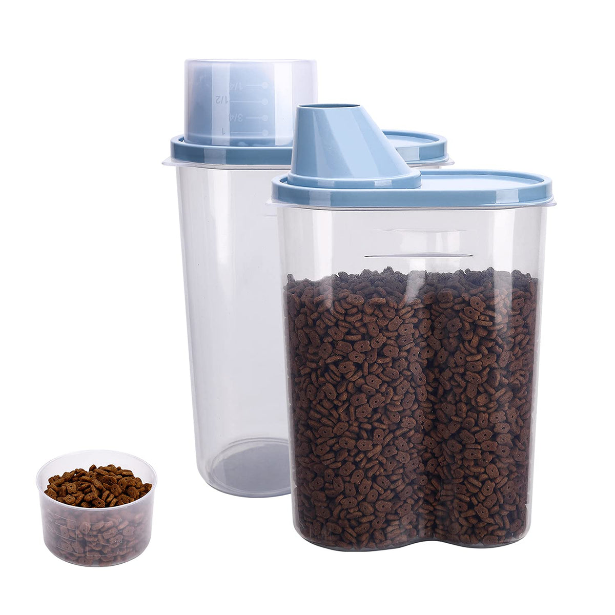 2 Pack 2lb/2.5L Pet Food Storage Container with Measuring Cup X82744