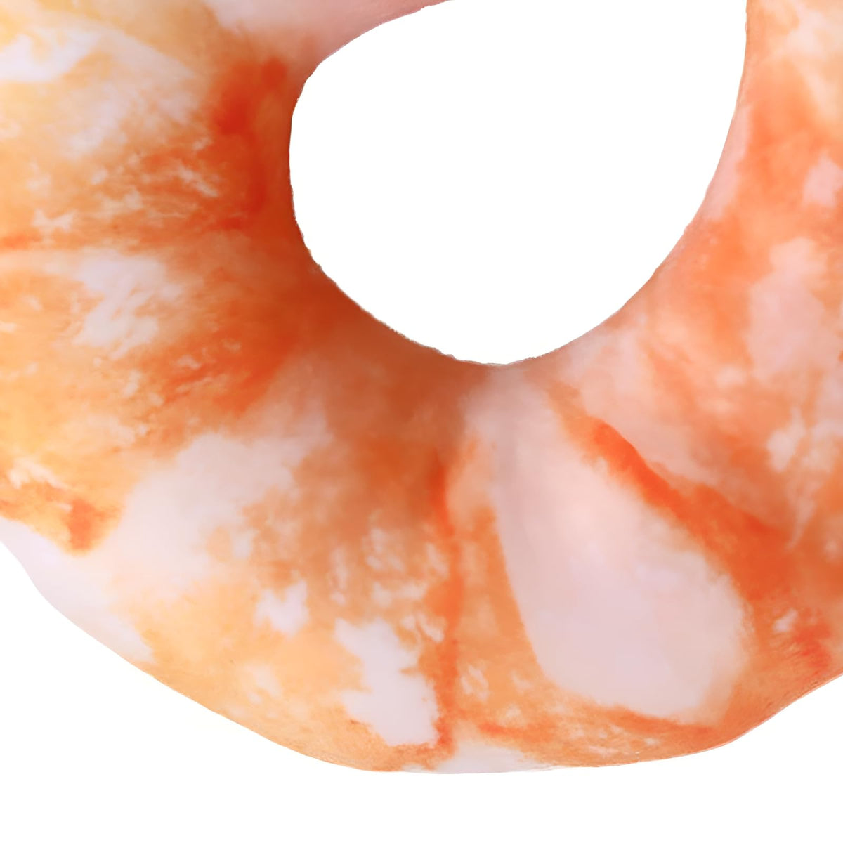 Orange White 3D Shrimp Shape Dog Squeaky Plush Toy M411