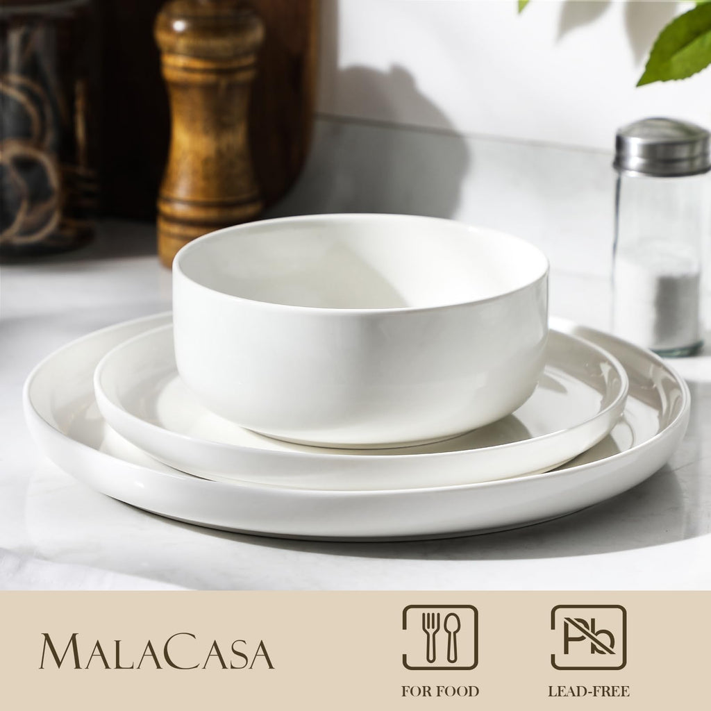 Ceramic Bowls Set of 4, 24 OZ White Y501611