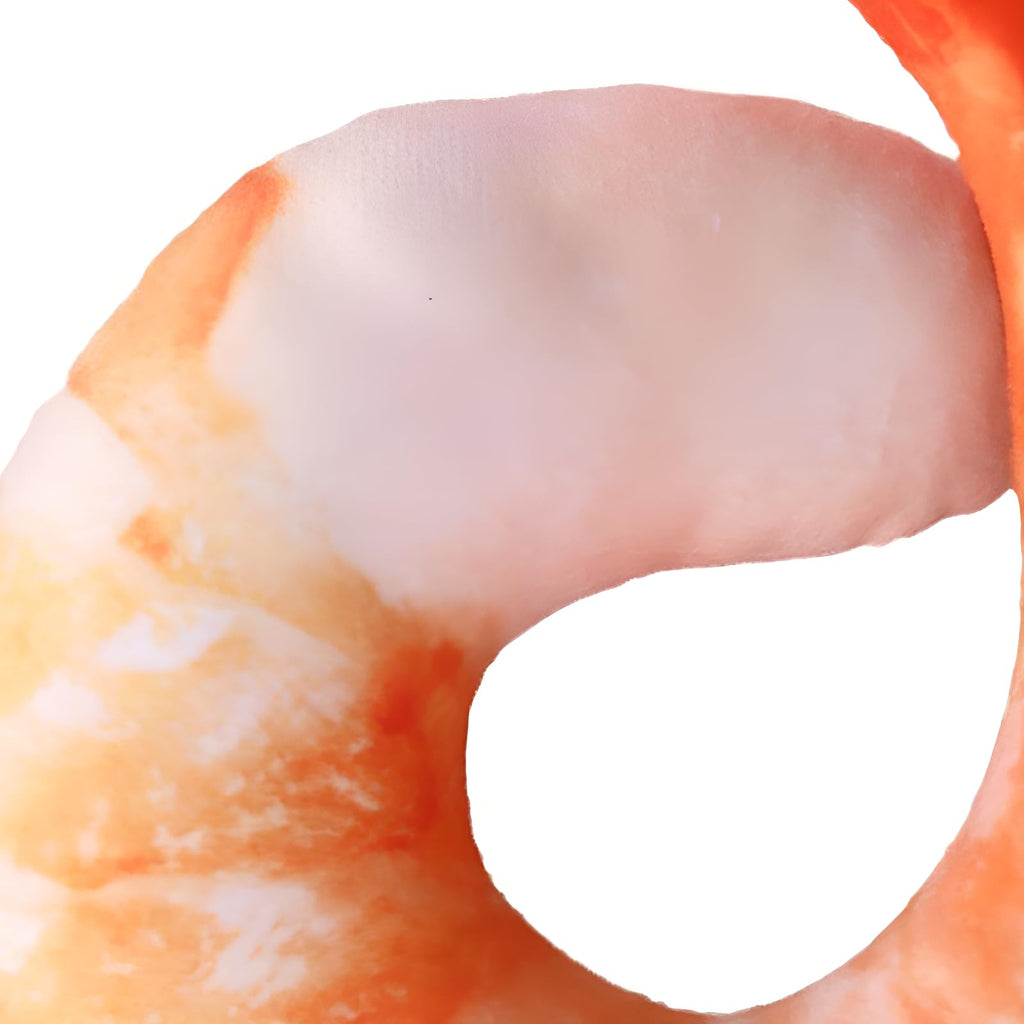 Orange White 3D Shrimp Shape Dog Squeaky Plush Toy M411