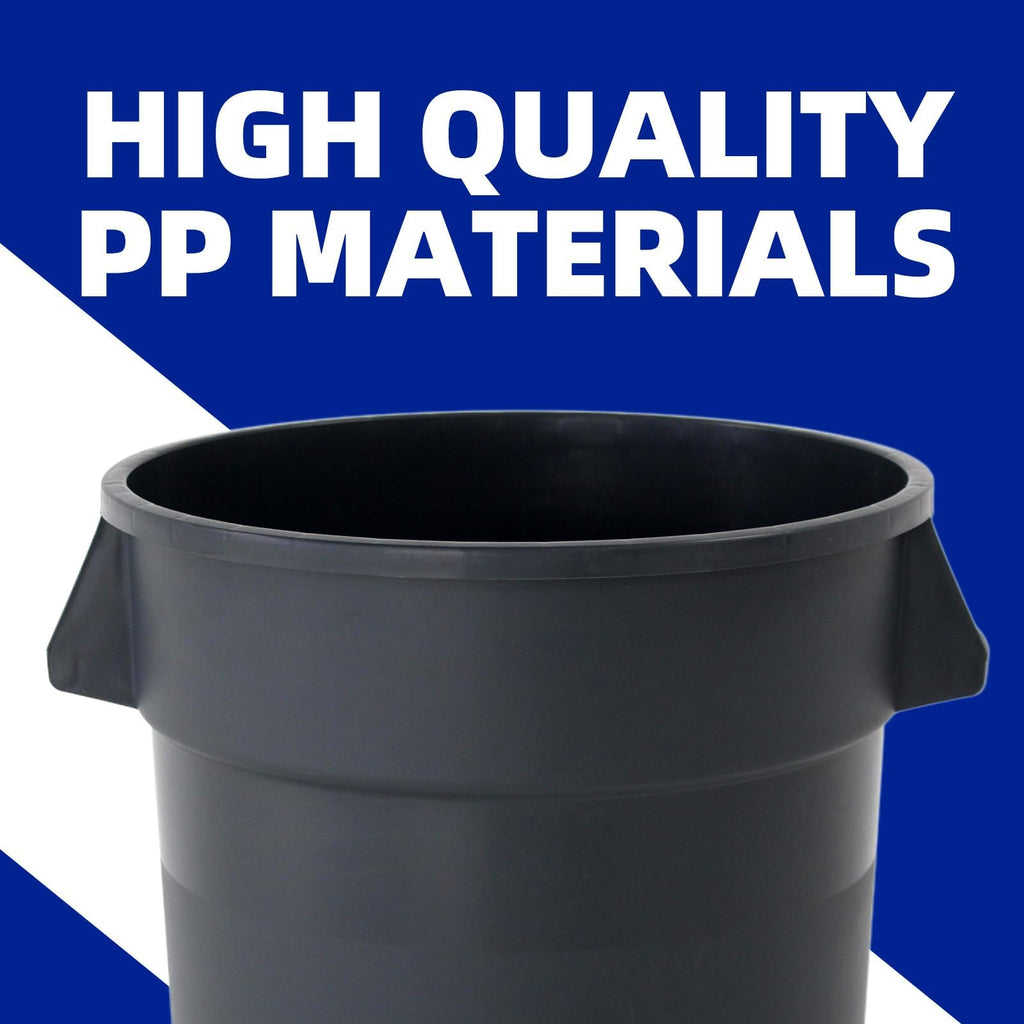32 Gallon Grey Outdoor Trash Can with Lid and Wheels H34990