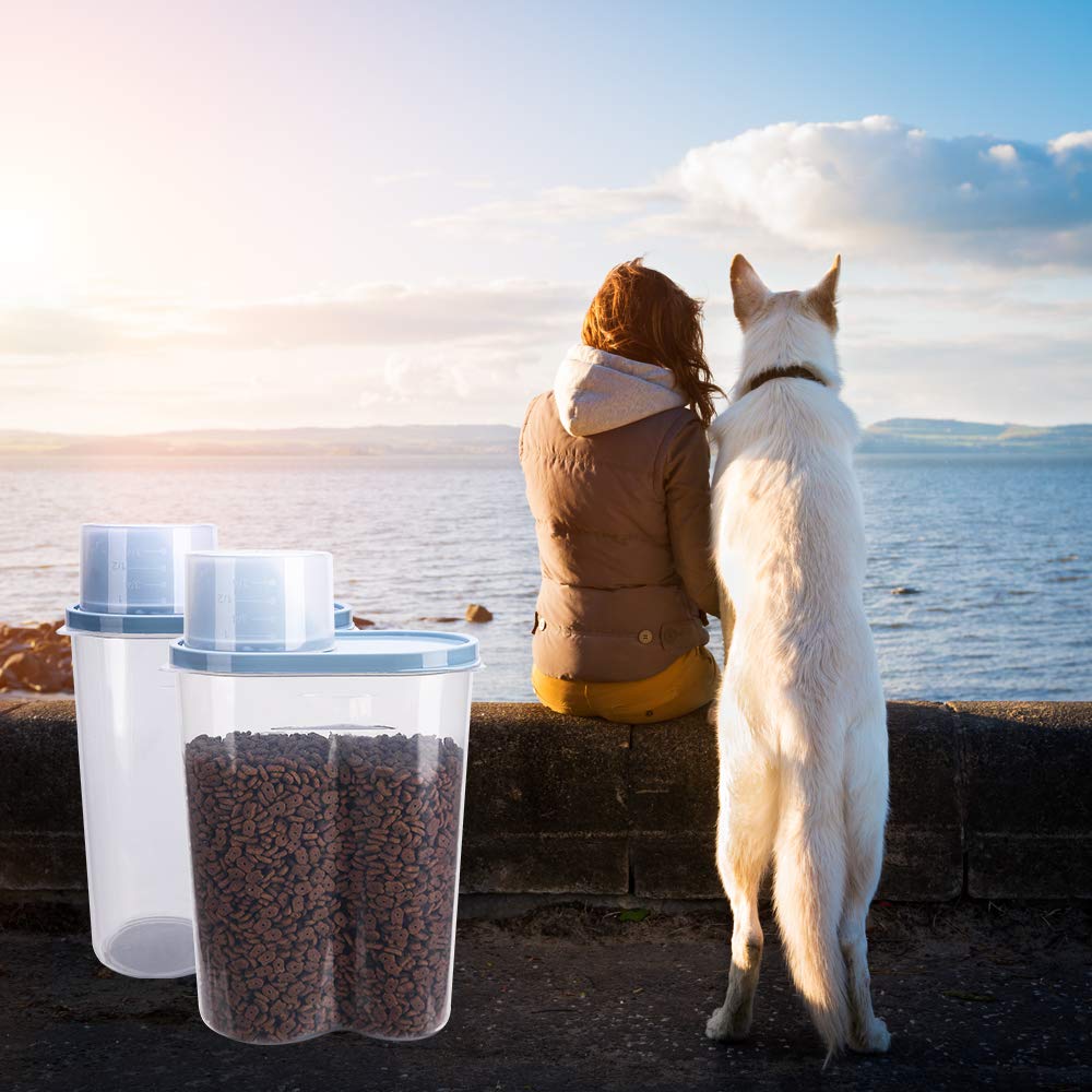 2 Pack 2lb/2.5L Pet Food Storage Container with Measuring Cup X82744