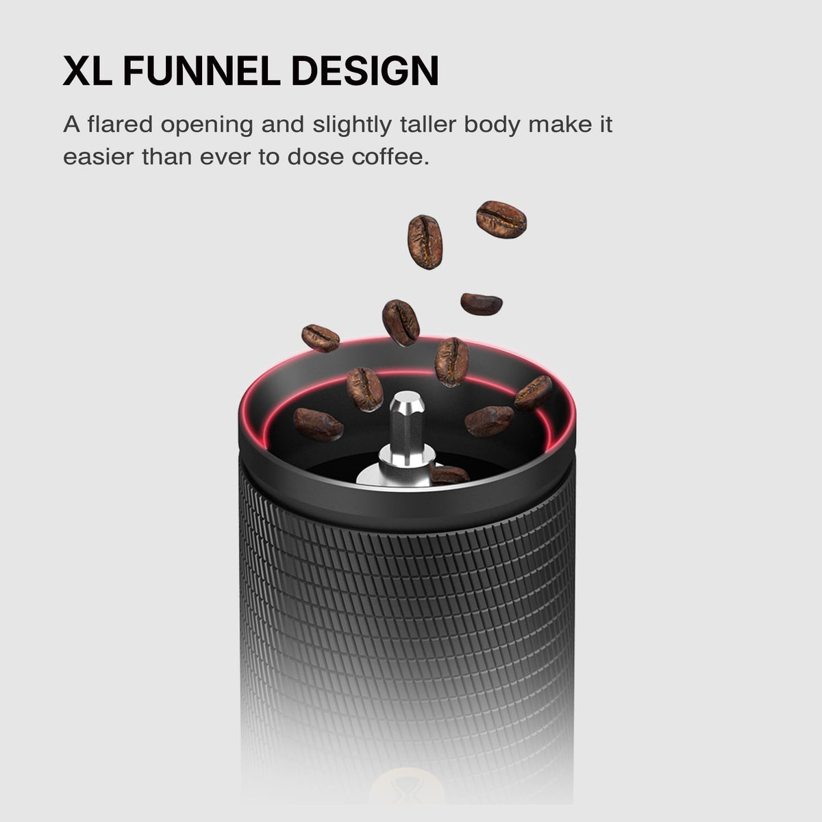 Manual Coffee Grinder with Conical Burr, Portable Hand Coffee Mill, Black E242