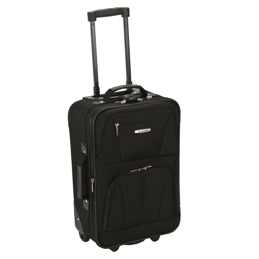 Expandable Softside Upright Luggage Set, Black, 2-Piece (14/19) M26889