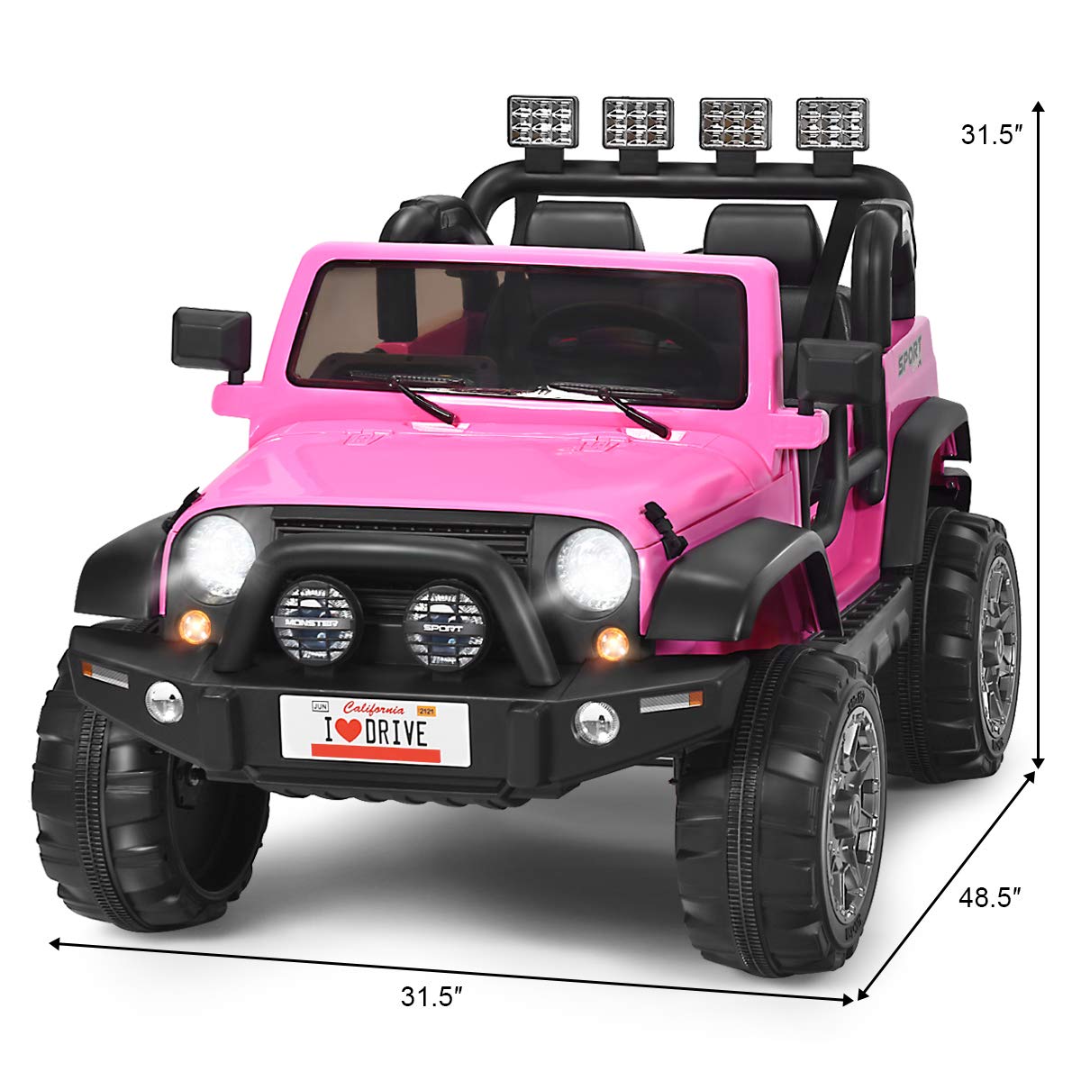 12V Battery Powered Ride on Truck with Remote Control, Pink L146