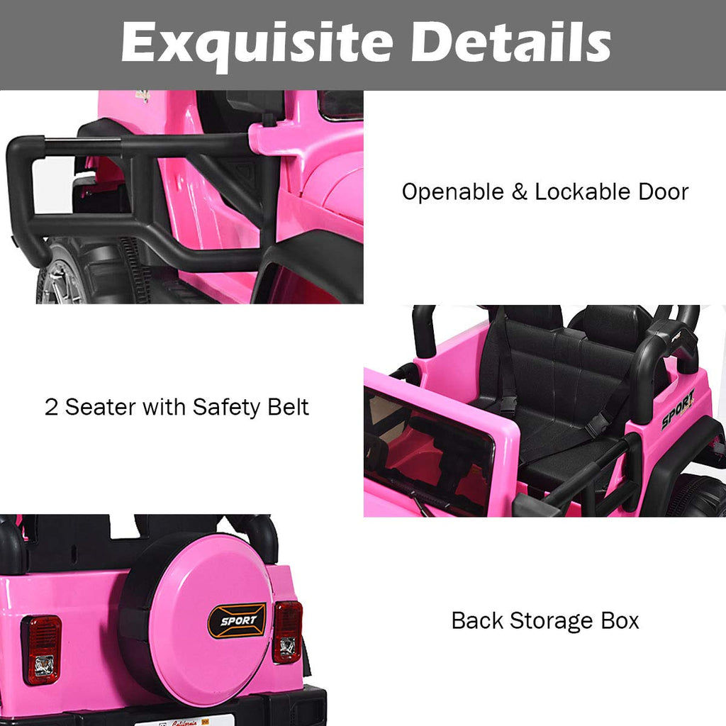 12V Battery Powered Ride on Truck with Remote Control, Pink L146