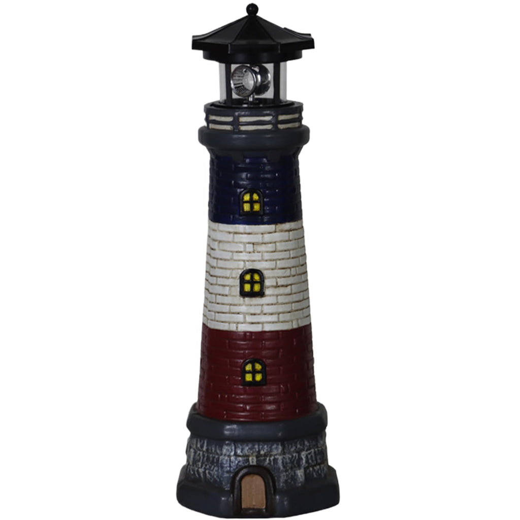 15" Tall Waterproof Resin Lighthouse Lamp with Rotating LED P504