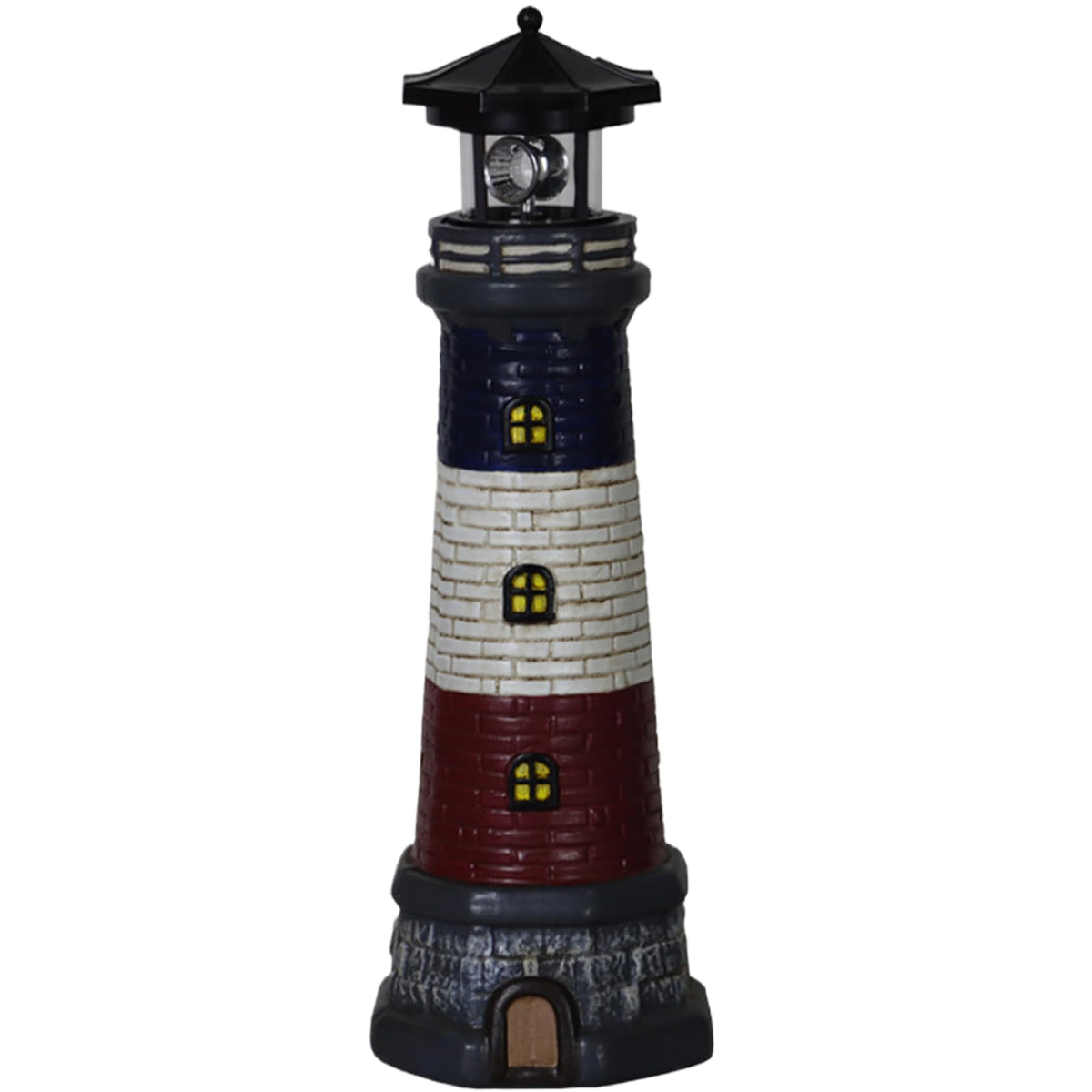 15" Tall Waterproof Resin Lighthouse Lamp with Rotating LED P504