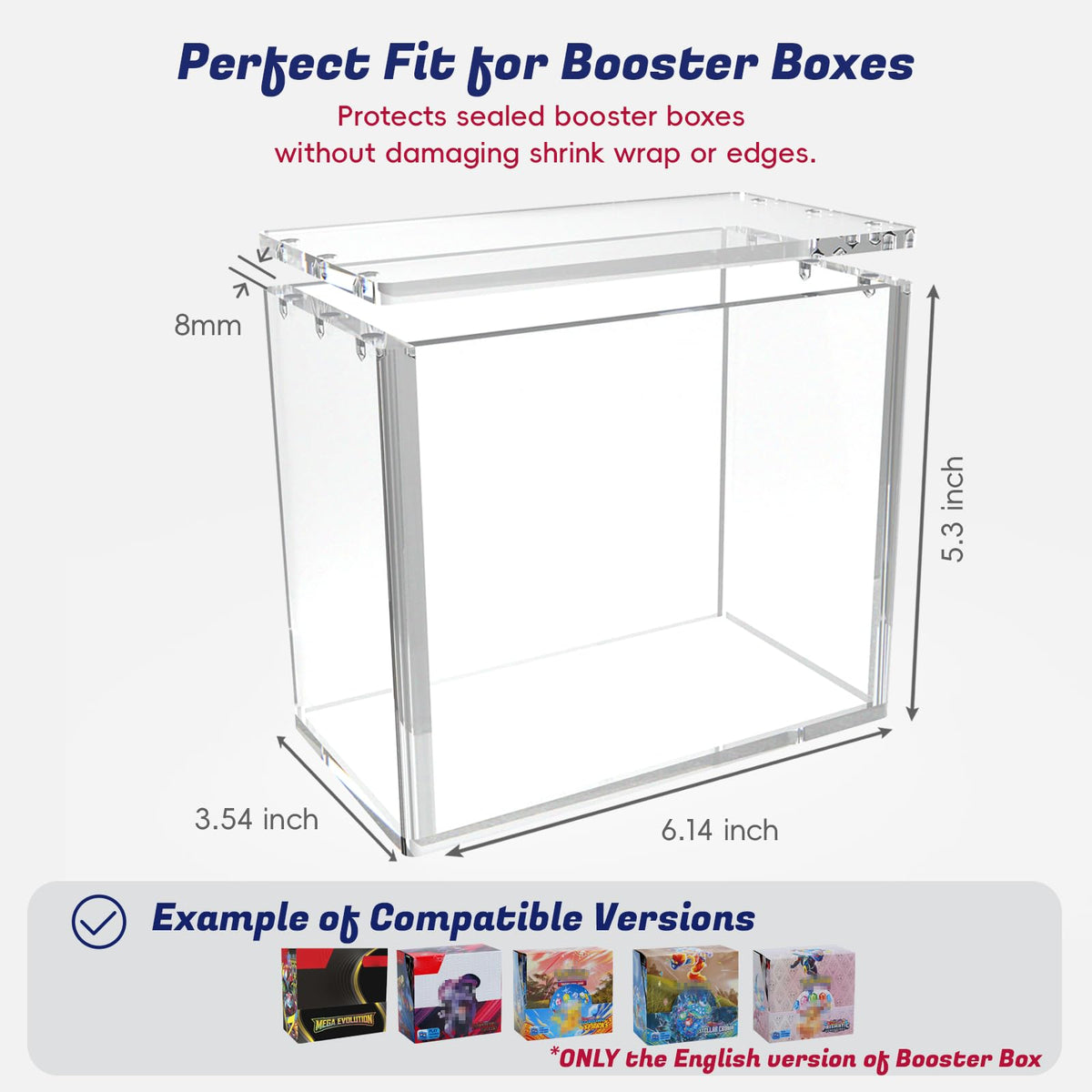 Clear Acrylic Booster Box Case with Magnetic Lid D433934