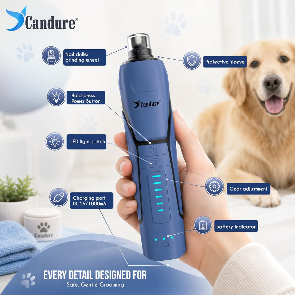 Quiet Rechargeable Dog Nail Grinder with LED Light D73606