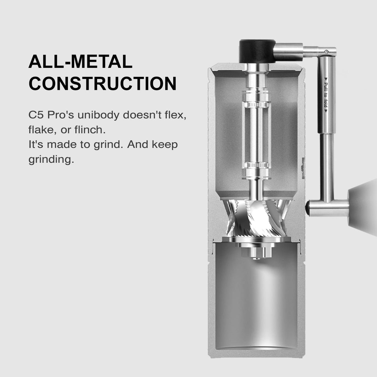 Manual Coffee Grinder with Conical Burr, Portable Hand Coffee Mill, Black E242