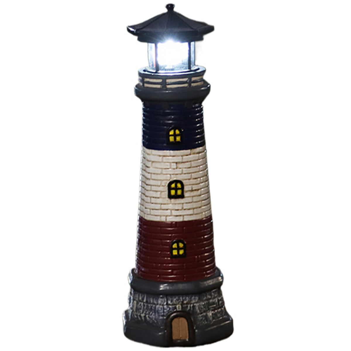 15" Tall Waterproof Resin Lighthouse Lamp with Rotating LED P504