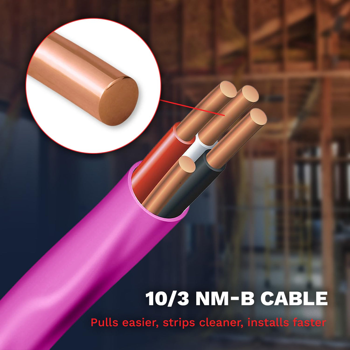 10 Gauge 3 Conductors Copper Electrical Wire 25ft G34307