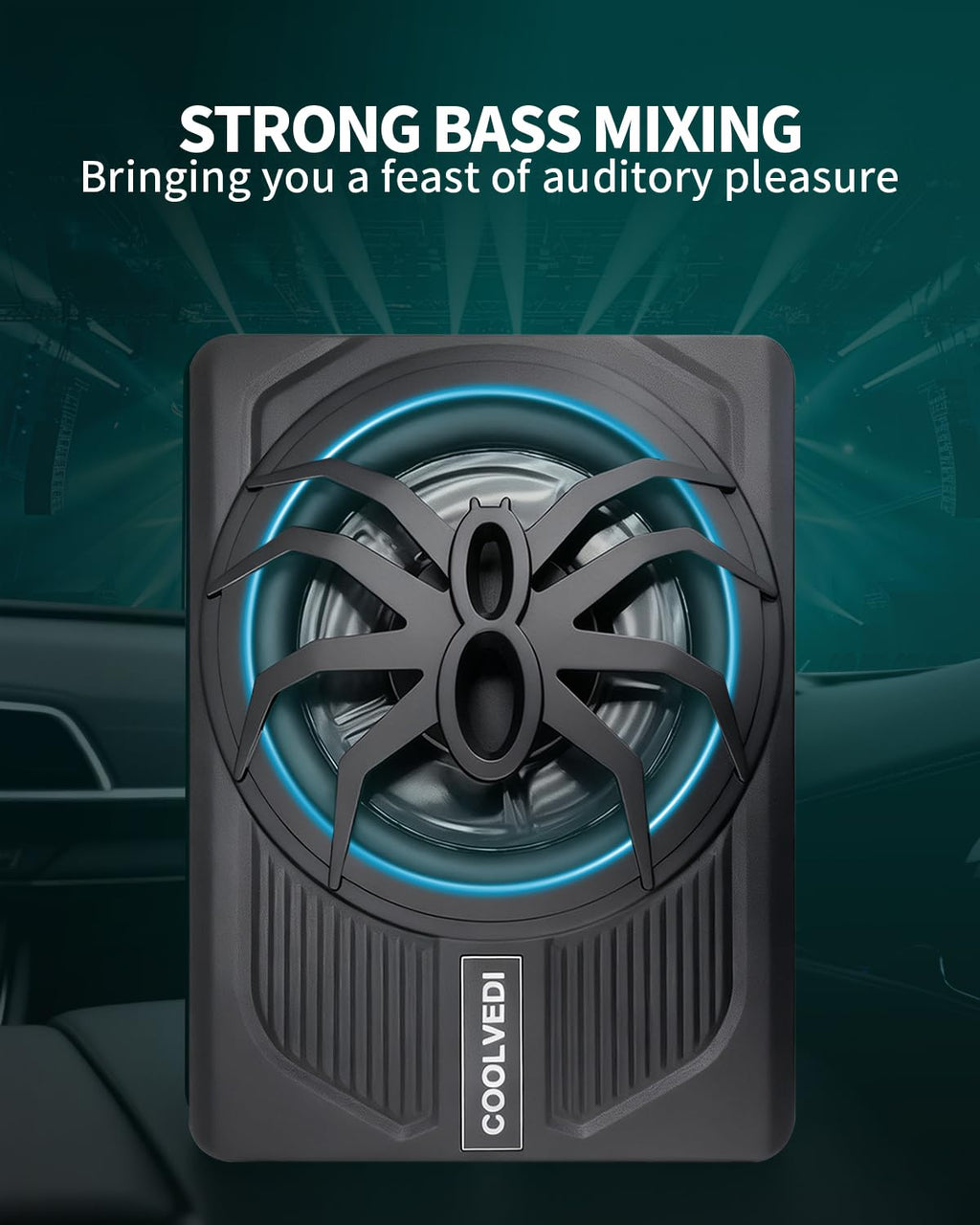 10" 1600W Slim Under Seat Powered Car Subwoofer W31658