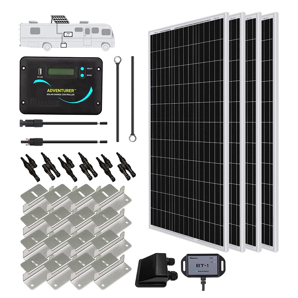 400W 12V Monocrystalline Solar Panel Kit with 30A PWM Charge Controller S517