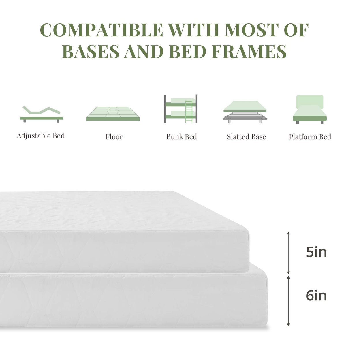 5 Inch Twin Size Memory Foam Mattress N575
