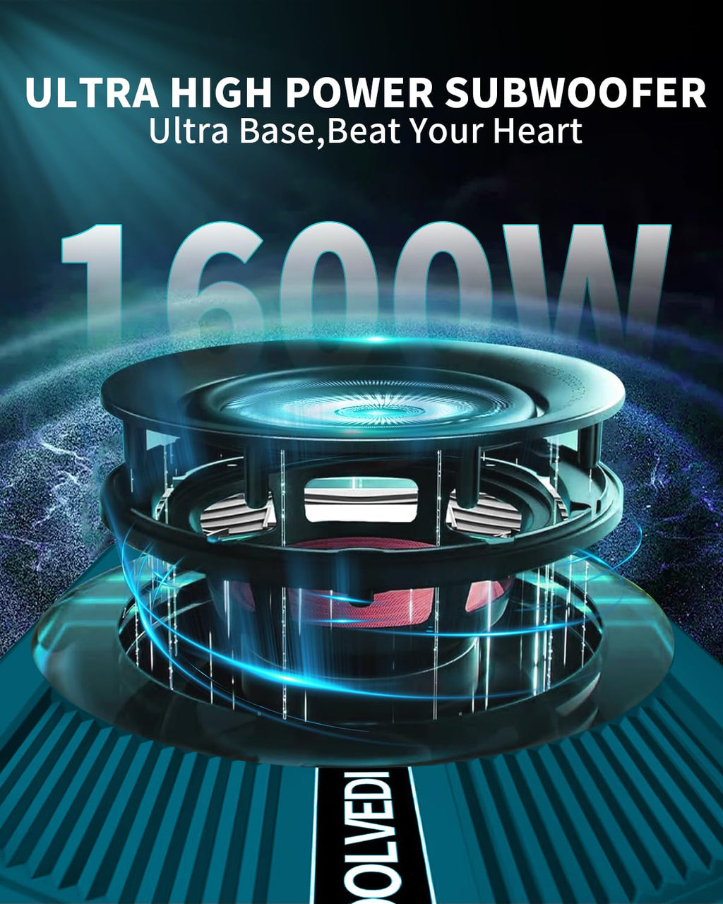 10" 1600W Slim Under Seat Powered Car Subwoofer W31658