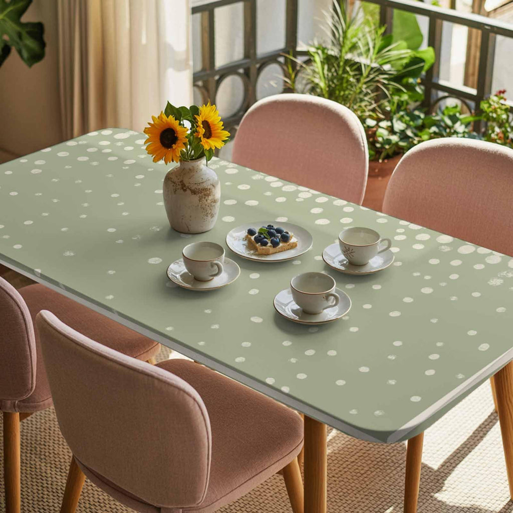 Cream Speckle Fitted Rectangle Tablecloth 32" x 72" A174