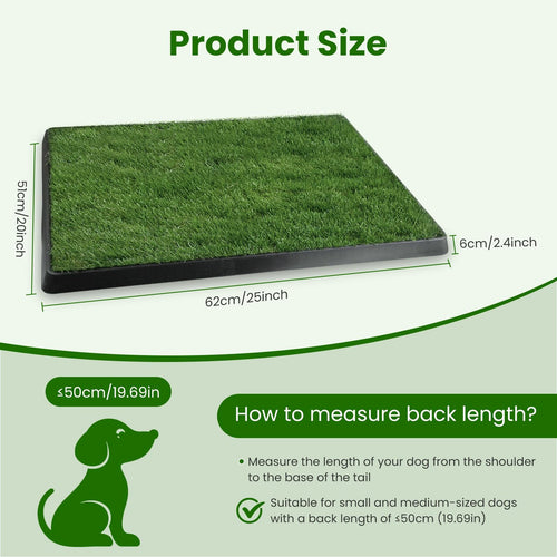 20 x 25 inches Washable Dog Grass Pee Pad with Tray X876