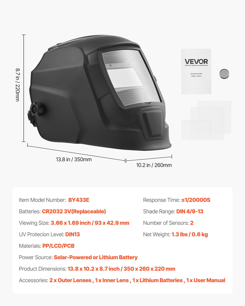 Auto Darkening True Color Welding Helmet I538473