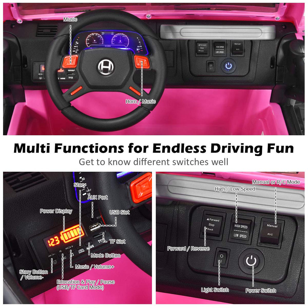 12V Battery Powered Ride on Truck with Remote Control, Pink L146