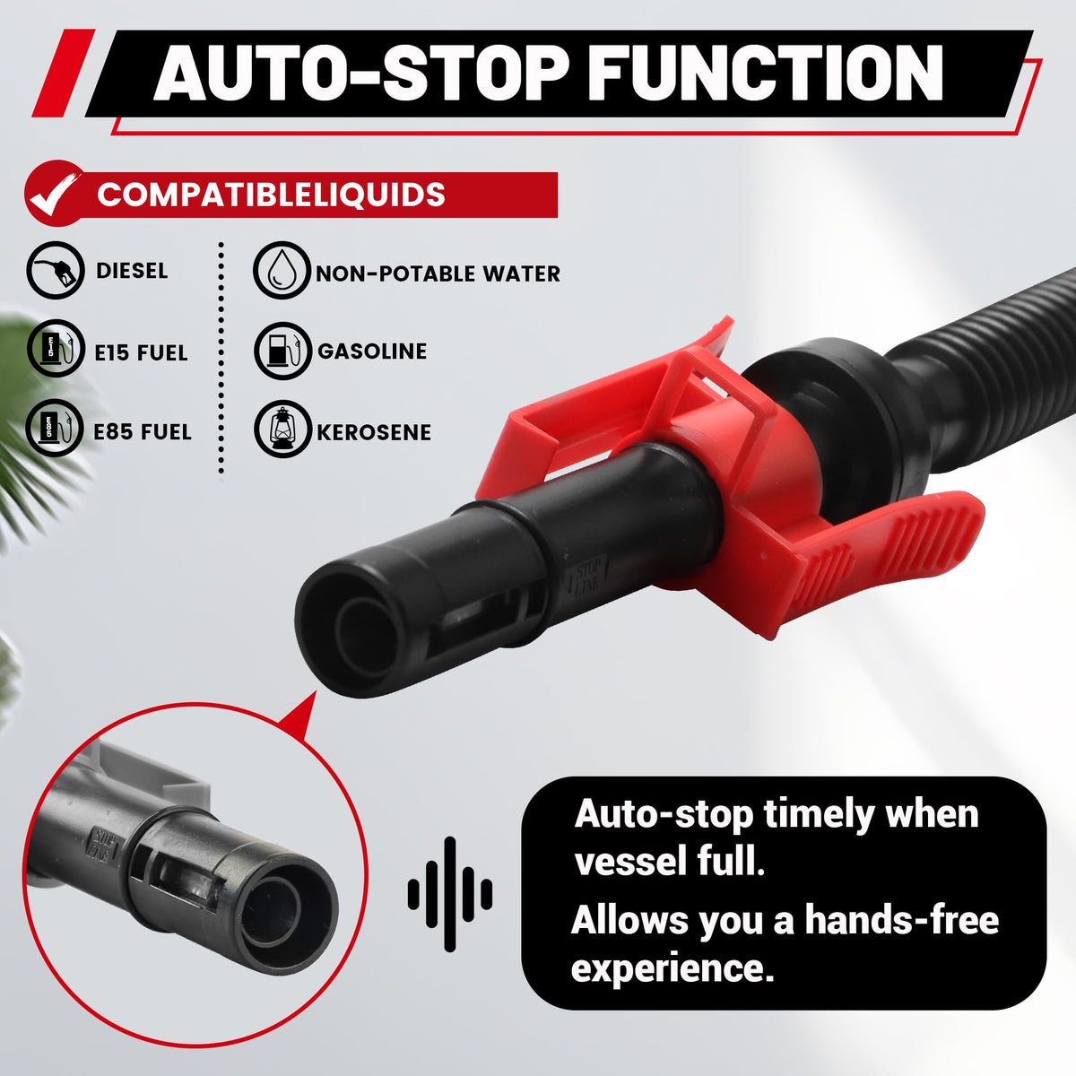 Battery Operated Fuel Transfer Pump with Automatic Stop Nozzle C57873