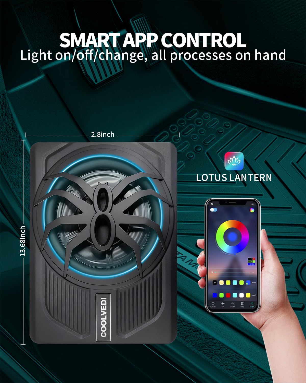 10" 1600W Slim Under Seat Powered Car Subwoofer W31658