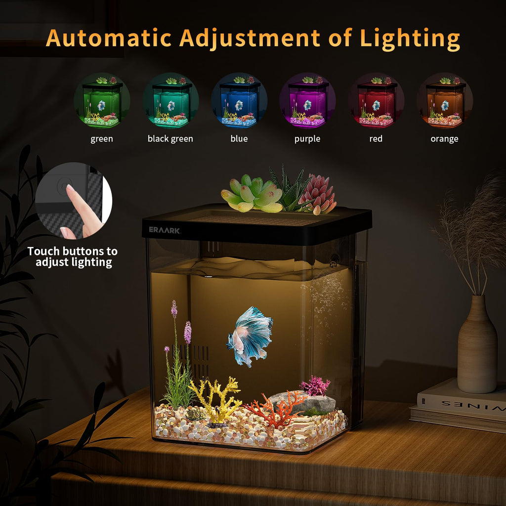 1.5 Gallon Betta Fish Tank Aquarium Kit with Filter LED Light G35900