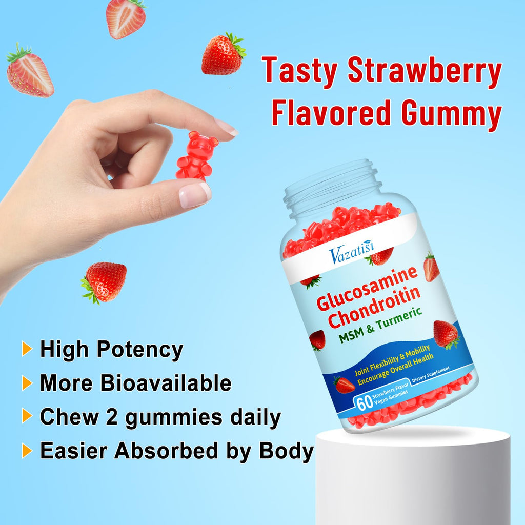 Glucosamine Chondroitin Gummies with Turmeric & MSM, 60 Gummies O58791
