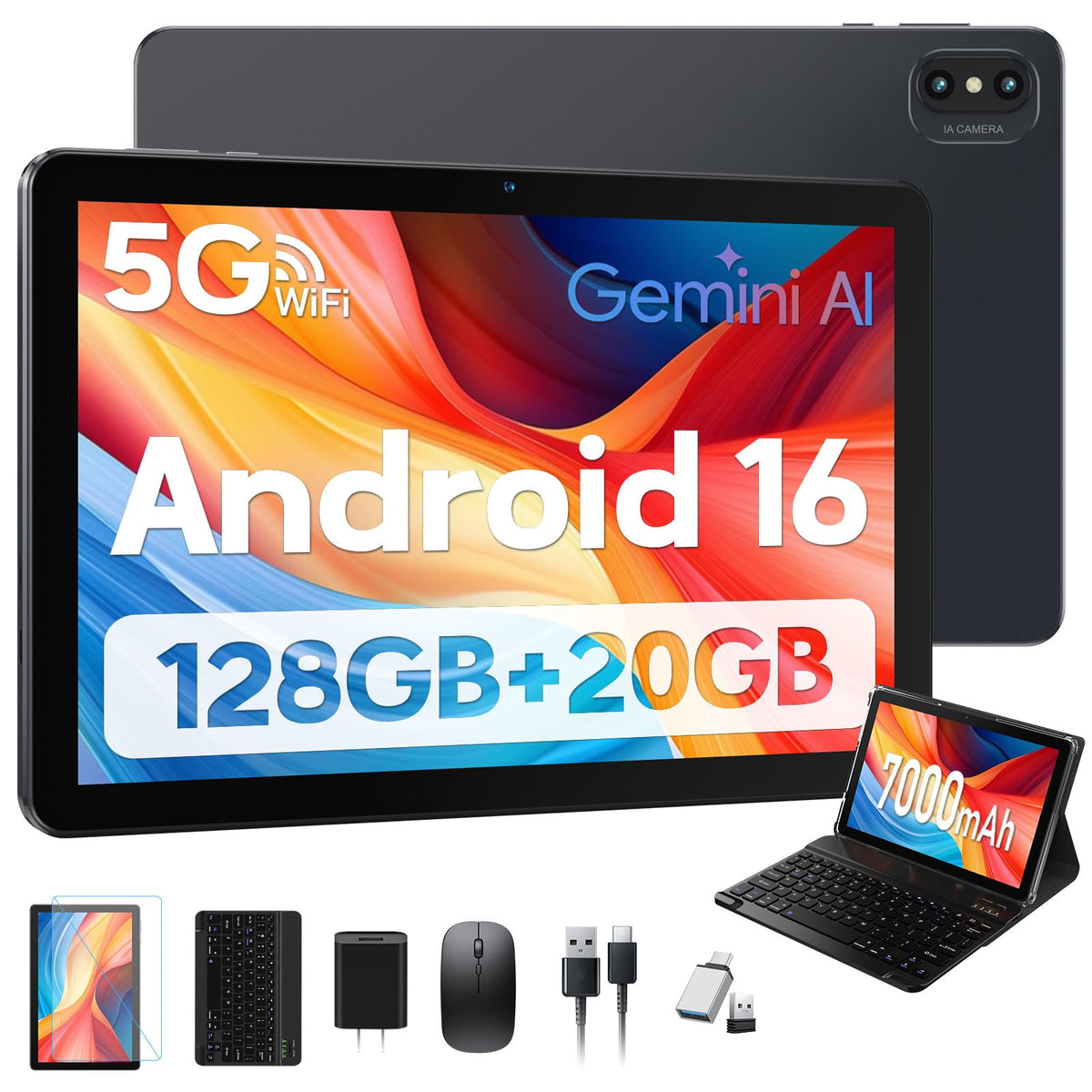 10 Inch Android Tablet with Keyboard 128GB R28618