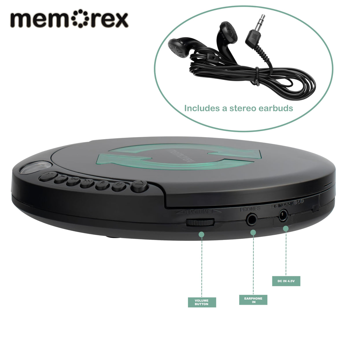 Portable CD Player with Anti-Shock Technology W302