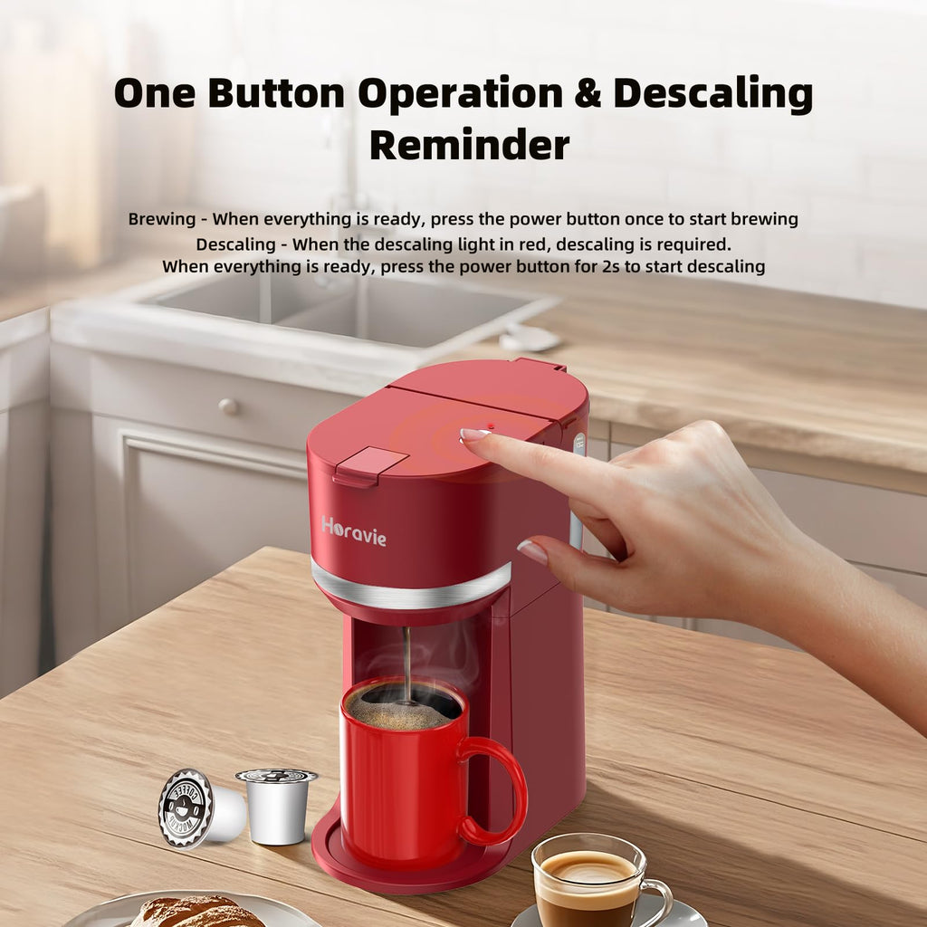 Single Serve Coffee Maker for K Cup and Grounds H8717